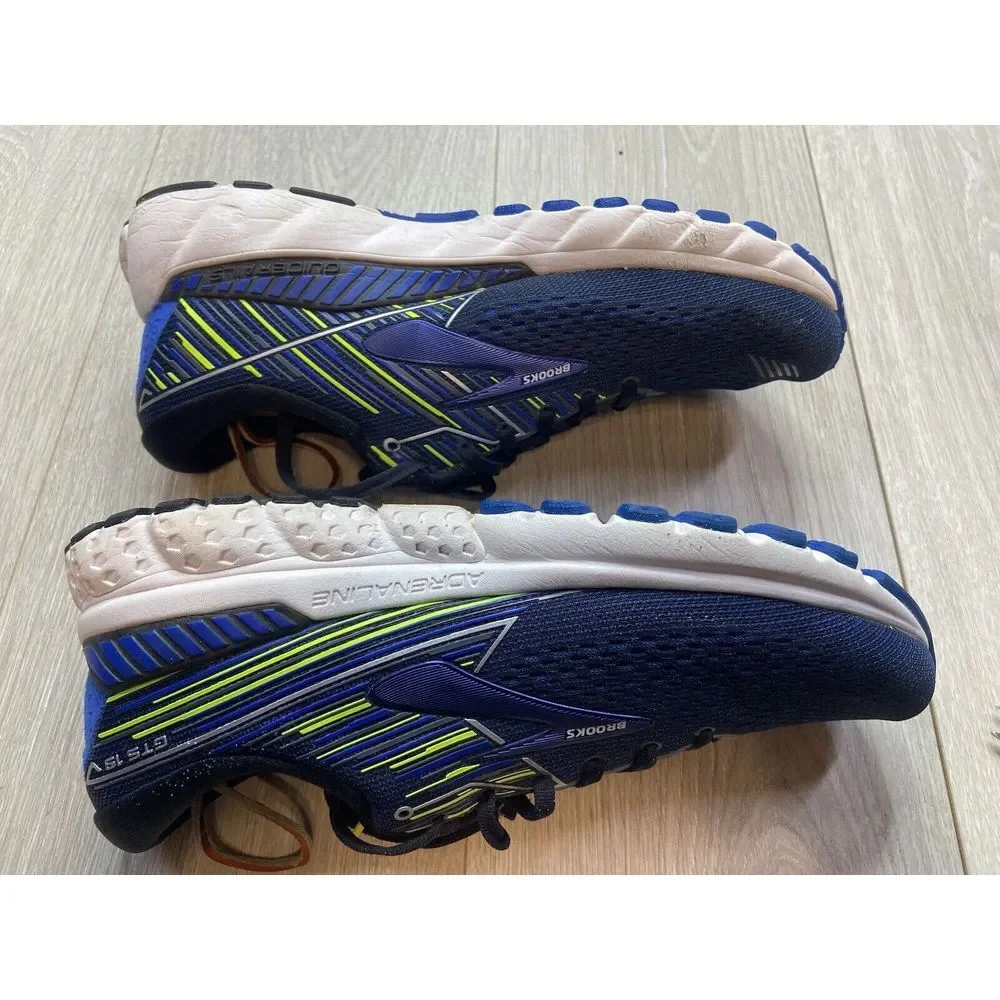 Brooks Shoes Men 9.5‎ Adrenaline GTS 19 Blue Run Athletic Sneaker 1102941D069